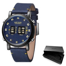 Load image into Gallery viewer, New Military Sport Watches Luxury Brown Leather Strap Quartz Wrist Watch Stylish Roller Watch For Men