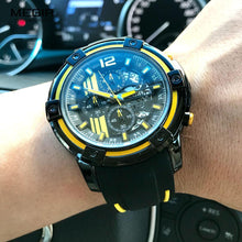 Load image into Gallery viewer, Modern Men's Black Quartz Watches Sports Silicone Strap Luminous Hands Wristwatch Luxury Waterproof Analog Watch