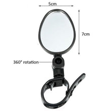 Load image into Gallery viewer, 2Pcs Bicycle Mirror Universal Handlebar Rearview Mirror 360 Degree Rotate For Bike Bicycle Cycling Accessories Wide Angle Convex Mirror Adjustable Rotatable Handlebar For Mountain Bike Off Road Bike and Fixed Gear Bike Handlebars