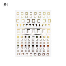 Load image into Gallery viewer, Nail Strip Stickers Black Gold Rose Gold Silver Metal Strip Tape Nail Art Adhesive Foil Tips Nail Sticker Decals Metallic Curve Strip Line Nail Decal Self-Adhesive 3D Wave Design Decoration for Women Girls Tape Nail Art Stickers Decal Decoration