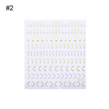 Load image into Gallery viewer, Nail Strip Stickers Black Gold Rose Gold Silver Metal Strip Tape Nail Art Adhesive Foil Tips Nail Sticker Decals Metallic Curve Strip Line Nail Decal Self-Adhesive 3D Wave Design Decoration for Women Girls Tape Nail Art Stickers Decal Decoration