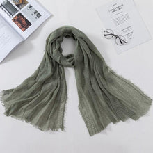 Load image into Gallery viewer, Long Soft Cotton Lightweight Crinkle Hijab Scarf Elegant Headscarf Head Wrap Islamic Head Wraps Hijab For Women 70*175cm