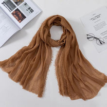 Load image into Gallery viewer, Long Soft Cotton Lightweight Crinkle Hijab Scarf Elegant Headscarf Head Wrap Islamic Head Wraps Hijab For Women 70*175cm