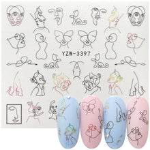 Load image into Gallery viewer, Nail Watermark Decals Sexy lips Middle finger Sexy girl Water Transfer Slider Russia Words Manicure Tattoos Sliders For Manicure Women Kids Girls Manicure Decoration Nail Art Supplies 3D Self-Adhesive Nail Decals Designer Nail Stickers for Acrylic Nails