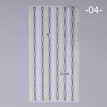 Load image into Gallery viewer, Nail Strip Stickers Black Gold Rose Gold Silver Metal Strip Tape Nail Art Adhesive Foil Tips Nail Sticker Decals Metallic Curve Strip Line Nail Decal Self-Adhesive 3D Wave Design Decoration for Women Girls Tape Nail Art Stickers Decal Decoration