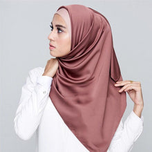 Load image into Gallery viewer, Luxury Long Soft Square Silk Scarves Lightweight Elegant Satin Silk Soft Head Wrap Escharpe Hijab Scarf Muslim Female Silky Shawls Wrap Hair Head Scarves Bandanna For Women 90*90cm