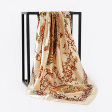 Load image into Gallery viewer, Luxury Long Soft Square Silk Scarves Lightweight Elegant Satin Silk Soft Head Wrap Escharpe Hijab Scarf Muslim Female Silky Shawls Wrap Hair Head Scarves Bandanna For Women 90*90cm