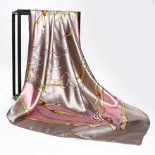 Load image into Gallery viewer, Luxury Long Soft Square Silk Scarves Lightweight Elegant Satin Silk Soft Head Wrap Escharpe Hijab Scarf Muslim Female Silky Shawls Wrap Hair Head Scarves Bandanna For Women 90*90cm