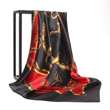 Load image into Gallery viewer, Luxury Long Soft Square Silk Scarves Lightweight Elegant Satin Silk Soft Head Wrap Escharpe Hijab Scarf Muslim Female Silky Shawls Wrap Hair Head Scarves Bandanna For Women 90*90cm