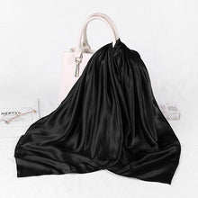 Load image into Gallery viewer, Luxury Long Soft Square Silk Scarves Lightweight Elegant Satin Silk Soft Head Wrap Escharpe Hijab Scarf Muslim Female Silky Shawls Wrap Hair Head Scarves Bandanna For Women 90*90cm