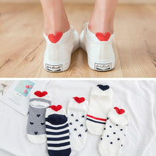 Load image into Gallery viewer, 5 pairs Summer Socks Female Cartoon Animal Bear Mouse Socks Cute Funny Invisible Cotton Ankle Socks For Women