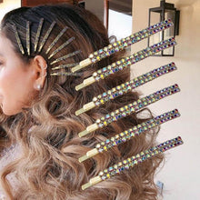 Load image into Gallery viewer, 5PCS Fashion Bling Crystal Rhinestones Hair Clips Women Hairpins Metal Barrettes Hair Styling Tools Accessories Headdress Gorgeous Hair Accessories For Women