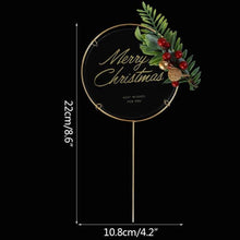 Load image into Gallery viewer, 1Pcs Metal Happy Birthday Cake Topper Artificial flowers Cake Toppers Happy Birthday Cake Topper Metal And Acrylic Cake Decoration With Pink Artificial Flower Cluster For DIY Baby Shower Birthday Party Decoration Baking Decor