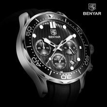 Load image into Gallery viewer, Black Multifunctional Sport Men Watches Luxury Quartz Watches Fashion Chronograph Stylish Elegant Comfortable Watch For Men