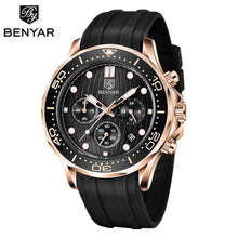Load image into Gallery viewer, Black Multifunctional Sport Men Watches Luxury Quartz Watches Fashion Chronograph Stylish Elegant Comfortable Watch For Men