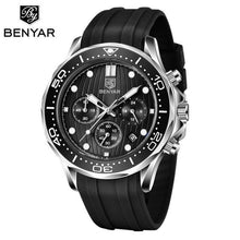 Load image into Gallery viewer, Black Multifunctional Sport Men Watches Luxury Quartz Watches Fashion Chronograph Stylish Elegant Comfortable Watch For Men
