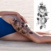Load image into Gallery viewer, 25 Sheets Flower Rose Luxury Tattoos Waterproof Temporary Sticker 3D Rose Flower Tattoos Body Art Arm Fake Tatoo For Womens