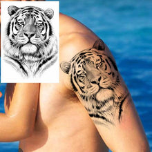 Load image into Gallery viewer, Big Black Tiger Tattoos Waterproof Leopard Tatoos Large Monster Body Arm Legs Tattoo Cool Tiger Face Temporary Tattoos For Women Men
