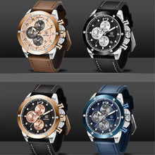Load image into Gallery viewer, Multifunction Brown Luxury New Men's Watches Quartz Sport Chronograph Elegant Leather Bracelet Men Wrist Watch
