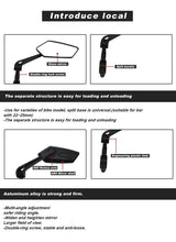 Load image into Gallery viewer, New Scratch Resistant Glass Lens Rear View Mirror Bike Cycling Clear Wide Range Back Sight Rearview Reflector Adjustable Handlebar Rotatable Bicycle Rear View Glass Mirror Wide Angle Acrylic Safety Mirror New Scratch Resistant Glass Lens