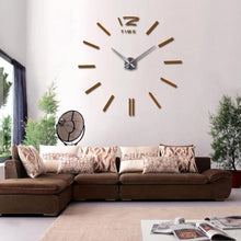 Load image into Gallery viewer, Wall Clock Watch Clocks 3D Frameless Wall Clock Large Stickers Wall Decoration for Living Room Bedroom 3D Acrylic Mirror Stickers Living Room Quartz Needle Europe