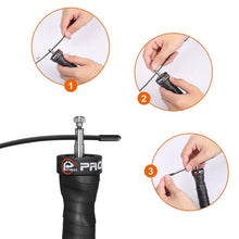 Load image into Gallery viewer, Unisex Jump Rope Speed Weighted Jump Ropes Adjustable Wire Skipping Rope Cable Ball Bearings Regular Rope With Extra Speed Cable Ball Bearings Anti-Slip Handle For Double Unders Outdoor Workout