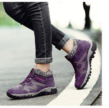 Load image into Gallery viewer, Winter Elegant Unisex Boots With Fur Warm Leather Snow Boots Winter Work Casual Shoes High Top Rubber Ankle Boots Leather Platform Fashion Luxury Boots Non-Slip Hiking Boots