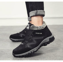Load image into Gallery viewer, Winter Elegant Unisex Boots With Fur Warm Leather Snow Boots Winter Work Casual Shoes High Top Rubber Ankle Boots Leather Platform Fashion Luxury Boots Non-Slip Hiking Boots