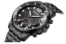 Load image into Gallery viewer, Luxury Men's Gold Business Watches Quartz Analogue Wristwatch Stainless Steel Waterproof Luminous Watch