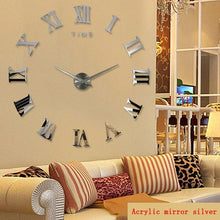 Load image into Gallery viewer, Wall Clock Promotion New Home Decor Large Roman Mirror 3D Wall Clock Mirror Surface Decorative Clock Large Wall Sticker Clock for Living Room Bedroom Office Home Decorations Fashion Modern Quartz Clocks Living Room Sticker Watch