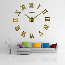 Load image into Gallery viewer, Wall Clock Promotion New Home Decor Large Roman Mirror 3D Wall Clock Mirror Surface Decorative Clock Large Wall Sticker Clock for Living Room Bedroom Office Home Decorations Fashion Modern Quartz Clocks Living Room Sticker Watch