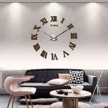 Load image into Gallery viewer, Wall Clock Promotion New Home Decor Large Roman Mirror 3D Wall Clock Mirror Surface Decorative Clock Large Wall Sticker Clock for Living Room Bedroom Office Home Decorations Fashion Modern Quartz Clocks Living Room Sticker Watch