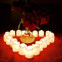 Load image into Gallery viewer, 12/24Pcs Creative LED Candle Flameless LED Tea Lights with Remote Battery Operated Flickering Tea lights Candles with Timer Tea Lights Realistic Fake Candles Battery Powered Flameless Tea Light Lamp For Home Wedding Party Decoration Supplies