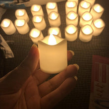 Load image into Gallery viewer, 12/24Pcs Creative LED Candle Flameless LED Tea Lights with Remote Battery Operated Flickering Tea lights Candles with Timer Tea Lights Realistic Fake Candles Battery Powered Flameless Tea Light Lamp For Home Wedding Party Decoration Supplies