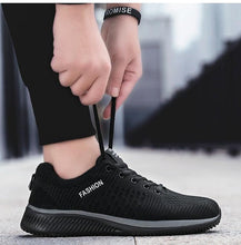 Load image into Gallery viewer, Mens Sport Running Sneakers Fashion Men Casual Shoes Breathable Shoes Walking Sneakers Men's Tennis Black Sneakers Trainers Mesh Flat Breathable Summer Walking Beach Mesh Design