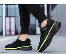Load image into Gallery viewer, Mens Sport Running Sneakers Fashion Men Casual Shoes Breathable Shoes Walking Sneakers Men's Tennis Black Sneakers Trainers Mesh Flat Breathable Summer Walking Beach Mesh Design