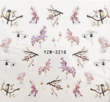Load image into Gallery viewer, Flower Animal Designs Water Transfer Sticker Nail Art Decals Fashion Wraps Tips Manicure Tools Nail Watermark Decals iridescent Decoration Nail Self-Adhesive Decals Nail Stickers Water Transfer Fresh Nail Decals for Nail Art