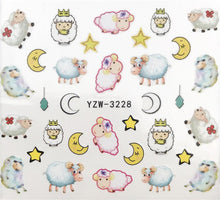 Load image into Gallery viewer, Flower Animal Designs Water Transfer Sticker Nail Art Decals Fashion Wraps Tips Manicure Tools Nail Watermark Decals iridescent Decoration Nail Self-Adhesive Decals Nail Stickers Water Transfer Fresh Nail Decals for Nail Art