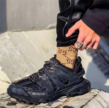 Load image into Gallery viewer, Black Womens Breathable Sneakers Spring Mesh Sneakers Woman Elegant Casual Sneakers Outdoor Sport Summer Couple Cushion Flats Running Womens Sneakers