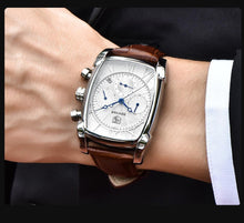 Load image into Gallery viewer, Classic Rectangle Waterproof Case Vintage Design Luxury Watches Leather Strap Business Casual Analog Wrist Watch For Men