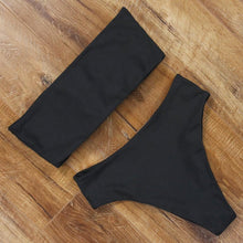 Load image into Gallery viewer, Top Swimsuit Push Up Bikini Set Women's Crop Top High Waist Swimsuit Sport High Cut Bikini Set Two Piece Bathing Suits High Waist Solid Bathing Suit Summer Swimwear Women Beachwear