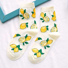 Load image into Gallery viewer, Women Funny Socks Spring Autumn Cartoon Socks Avocado Lemon Watermelon Peach Strawberry Banana Casual Socks Combed Out Of Cotton Soft Socks For Men And Women