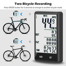 Load image into Gallery viewer, Waterproof Bicycle Computer Wireless And Wired Bike Cycling Odometer Stopwatch Speedometer Bicycle Speedometer With LCD Display 20 Functions And Automatic Wake-up