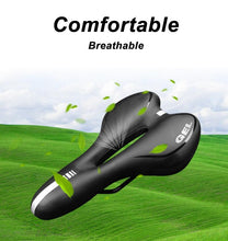 Load image into Gallery viewer, Breathable Silicone Cushion Seat PU Leather Surface Silica Filled Gel Comfortable Shockproof Bicycle Saddle Padded Professional Waterproof Road Bike Saddle For Men