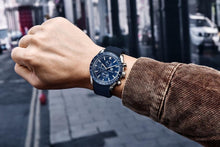 Load image into Gallery viewer, New Men Silver Blue Watch Business Analog Chronogragh Full Steel Luxury Casual Male Waterproof Sports Design Watches