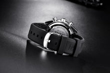 Load image into Gallery viewer, New Men Silver Blue Watch Business Analog Chronogragh Full Steel Luxury Casual Male Waterproof Sports Design Watches
