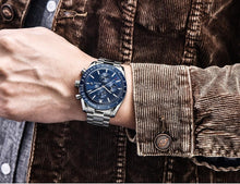 Load image into Gallery viewer, Casual Men's Watches Chronograph Modern Analog Quartz Waterproof Sports Watches Rubber Strap Business Wrist Watches For Men