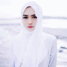 Load image into Gallery viewer, Luxury Fashion Long Soft Solid Chiffon Scarf Head Wrap Echarpe Shawl Lightweight Headscarf Instant Ready To Wear Elegant Hijab Scarf Wrap Muslim Shawl Islamic Hijabs Arab Wrap Head Scarves For Women