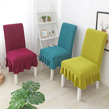 Load image into Gallery viewer, Super Soft Polar Fleece Fabric Skirt Style Chair Cover Elastic Chair Covers Spandex For Kitchen Wedding Chair Covers Dining Room Washable Furniture Chair for Kids Pets Home Ceremony Banquet Wedding Party