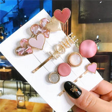 Load image into Gallery viewer, 4pcs/set Women Hair Accessories Jewelry Korean Simulation Pearl Barrette Love Hearts Hair Clips For Girls Pink Hairpins Wedding Hair Accessories for Brides and Bridesmaids
